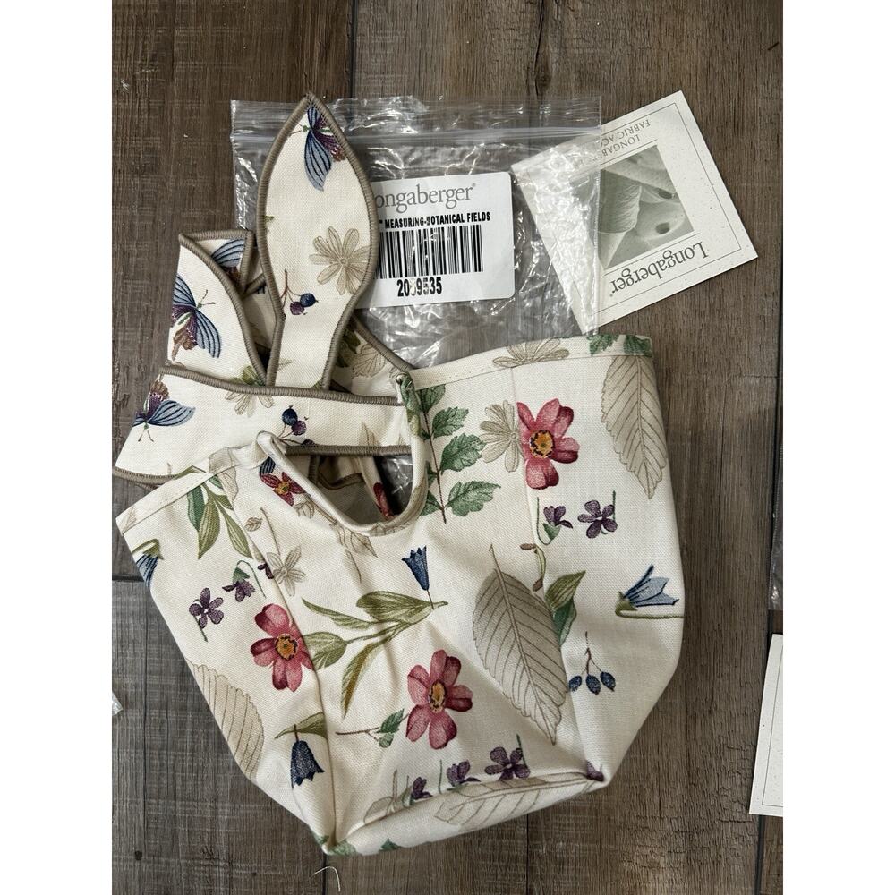 Longaberger Botanical Fields 7" Measuring Basket Liner NEW floral fabric